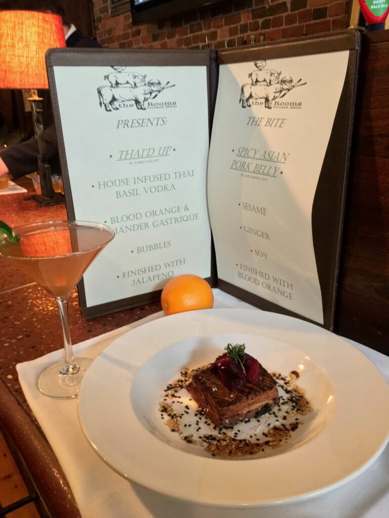 On the Spirit Quest, guests enjoyed pork belly bites and a thai'd up cocktail at the Grill Room