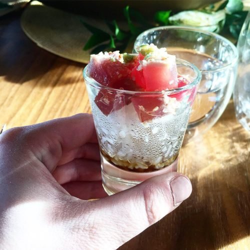 You might get lucky and get to try this tuna shooter at your secret supper!