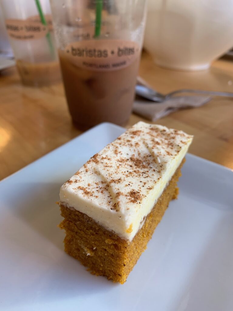 baristas + bites pumpkin cake