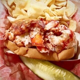 The lobster roll at Luke's Lobster is chock full of lobster