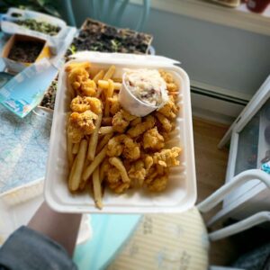 Fried clams from Susan's obviously found itself a home on the quarantine takeout round up!